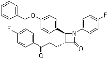 structure of CAS# 190595-65-4, (3R,4S)-4-[4-(Benzyloxy)phenyl]-1-(4-fluorophenyl)-3-[3-(4-fluorophenyl)-3-oxopropyl]azetidin-2-one