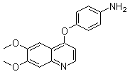 structure of CAS# 190728-25-7, 4-[(6,7-Dimethoxyquinolin-4-yl)oxy]aniline;6,7-Dimethoxy-4-(4-aminophenoxy)quinoline; [4-[(6,7-Dimethoxyquinolin-4-yl)oxy]phenyl]amine
