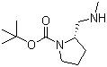 结构式 CAS# 191231-58-0, (S)-2-[(甲基氨基)甲基]-1-吡咯烷羧酸叔丁酯