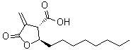 structure of CAS# 191282-48-1, trans-Tetrahydro-4-methylene-2-octyl-5-oxo-3-furancarboxylic acid;C 75; trans-C 75