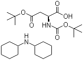 structure of CAS# 1913-12-8, 4-tert-Butyl N-[(tert-butoxy)carbonyl]-L-aspartate dicyclohexylamine salt;Boc-L-Asp(OtBu)-OH dicyclohexylamine salt (1:1)
