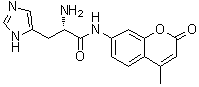 结构式 CAS# 191723-64-5, (alphaS)-alpha-氨基-N-(4-甲基-2-氧代-2H-1-苯并吡喃-7-基)-1H-咪唑-5-丙酰胺