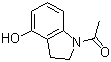 结构式 CAS# 192061-82-8, 1-(2,3-二氢-4-羟基-1H-吲哚-1-基)乙酮