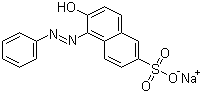 结构式 CAS# 1934-20-9, 藏花橙 G; 栀子黄色素; 6-羟基-5-(苯偶氮基)-2-萘磺酸单钠盐
