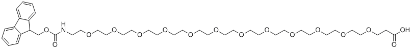 structure of CAS# 1952360-91-6, Fmoc-N-amido-PEG12-propionic acid;3-[2-[2-[2-[2-[2-[2-[2-[2-[2-[2-[2-[2-(9H-fluoren-9-ylmethoxycarbonylamino)ethoxy]ethoxy]ethoxy]ethoxy]ethoxy]ethoxy]ethoxy]ethoxy]ethoxy]ethoxy]ethoxy]ethoxy]propanoic acid