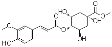 structure of CAS# 195723-10-5, (1alpha,3R,4alpha,5R)-1,3,5-Trihydroxy-4-[[(2E)-3-(4-hydroxy-3-methoxyphenyl)-1-oxo-2-propen-1-yl]oxy]cyclohexanecarboxylic acid methyl ester