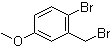 structure of CAS# 19614-12-1, 2-Bromo-5-methoxybenzyl bromide
