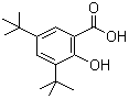 structure of CAS# 19715-19-6, 3,5-Bis-tert-butylsalicylic acid;3,5-Di-tert-butylsalicylic acid; 3,5-Di-tert-butyl-2-hydroxybenzoic acid