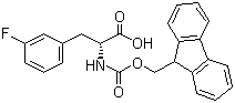 structure of CAS# 198545-72-1, Fmoc-3-fluoro-D-phenylalanine;Fmoc-D-3-Fluorophe; Fmoc-D-Phe(3-F)-OH; Fluorenylmethoxycarbonyl-D-3-fluorophenylalanine