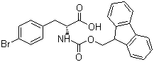structure of CAS# 198545-76-5, (R)-N-Fmoc-4-Bromophenylalanine;N-(9-Fluorenylmethoxycarbonyl)-4-bromophenyl-D-alanine