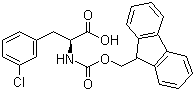 structure of CAS# 198560-44-0, Fmoc-3-chloro-L-phenylalanine;N-Fluorenemethoxycarbonyl-L-3-chlorophenylalanine; Fmoc-L-3-chlorophenylalanine; Fmoc-Phe(3-Cl)-OH