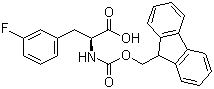 结构式 CAS# 198560-68-8, Fmoc-L-3-氟苯丙氨酸; N-(9-芴甲氧羰酰基)-L-3-氟苯丙氨酸