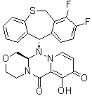 structure of CAS# 1985605-59-1, Baloxavir;(12aR)-12-[(11S)-7,8-difluoro-6,11-dihydrodibenzo[b,e]thiepin-11-yl]-7-hydroxy-3,4,12,12a-tetrahydro-1H-[1,4]oxazino[3,4-c]pyrido[2,1-ff][1,2,4]triazine-6,8-dione