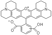 structure of CAS# 198978-94-8, 9-[2,4(2,5)-Dicarboxyphenyl]-2,3,6,7,12,13,16,17-octahydro-1H,5H,11H,15H-xantheno[2,3,4-ij:5,6,7-i'j']diquinolizin-18-ium inner salt;5(6)-ROX; 5(6)-Carboxy-X-rhodamine; Carboxy X Red; Carboxy-X-rhodamine; ROX