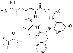 结构式 CAS# 199807-35-7, 环(L-精氨酰甘氨酰-L-alpha-天冬氨酰-D-苯丙氨酰-N-甲基-L-缬氨酰) 单(三氟乙酸)盐