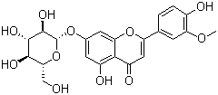 结构式 CAS# 19993-32-9, 柯伊利素-7-O-葡萄糖苷