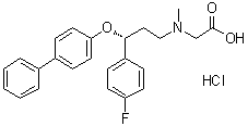 结构式 CAS# 200006-08-2, N-[(3R)-3-([1,1'-联苯]-4-基氧基)-3-(4-氟苯基)丙基]-N-甲基甘氨酸盐酸盐