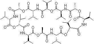 结构式 CAS# 2001-95-8, 缬氨霉素