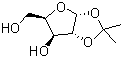 结构式 CAS# 20031-21-4, 1,2-O-异亚丙基-alpha-D-呋喃木糖; 单丙酮-D-木糖