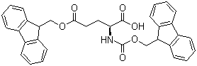 结构式 CAS# 200616-18-8, Fmoc-L-谷氨酸 5-(9-芴甲基)酯; N-芴甲氧羰基-L-谷氨酸 5-(9-芴甲基)酯