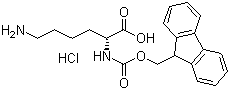 structure of CAS# 201002-47-3, N2-[(9H-Fluoren-9-ylmethoxy)carbonyl]-D-lysine hydrochloride