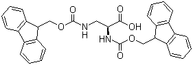 structure of CAS# 201473-90-7, Fmoc-3-[[(9H-fluoren-9-ylmethoxy)carbonyl]amino]-L-alanine;N-[(9H-Fluoren-9-ylmethoxy)carbonyl]-3-[[(9H-fluoren-9-ylmethoxy)carbonyl]amino]-L-alanine
