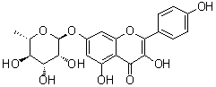 结构式 CAS# 20196-89-8, 山柰酚-7-O-alpha-L-鼠李糖苷
