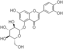 structure of CAS# 20344-46-1, Luteolin 5-glucoside;Luteolin 5-O-beta-D-glucopyranoside; Galuteolin; Luteolin 5-beta-D-glucopyranoside; Luteolin-5-O-glucoside; Luteolin-5-O-beta-D-glucoside; 2-(3,4-Dihydroxyphenyl)-5-(beta-D-glucopyranosyloxy)-7-hydroxy-4H-1-benzopyran-4-one