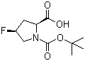 structure of CAS# 203866-13-1, N-BOC-cis-4-fluoro-L-proline;(2S,4S)-4-Fluoro-1-tert-butoxycarbonyl-pyrrolidine-2-carboxylic acid