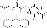 structure of CAS# 204197-28-4, N-Boc-N'-allyloxycarbonyl-L-2,3-diaminopropionic acid dicyclohexylammonium salt;N-[(1,1-Dimethylethoxy)carbonyl]-3-[[(2-propenyloxy)carbonyl]amino]-L-alanine dicyclohexylamine salt
