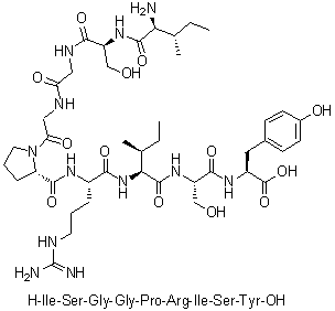 L-Isoleucyl-L-serylglycylglycyl-L-prolyl-L-arginyl-L-isoleucyl-L-seryl-L-tyrosine molecular structure (CAS 204973-72-8)