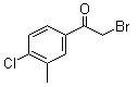 structure of CAS# 205178-80-9, 2-Bromo-4'-chloro-3'-methylacetophenone;2-Bromo-1-(4-chloro-3-methylphenyl)ethanone