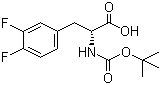 structure of CAS# 205445-51-8, Boc-3,4-difluoro-D-phenylalanine;Boc-D-Phe(3,4-DiF)-OH; Boc-D-3,4-Difluorophe; tert-Butoxycarbonyl-D-3,4-difluorophenylalanine