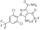 structure of CAS# 205650-69-7, Fipronil amide;1-(2,6-Dichloro-4-trifluoromethylphenyl)-3-carboxamido-4-trifluoromethylsulfinyl-5-aminopyrazole; RPA 200766