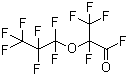 structure of CAS# 2062-98-8, 2-(Perfluoropropoxy)perfluoropropanoyl fluoride;2,3,3,3-Tetrafluoro-2-(heptafluoropropoxy)propanoyl fluoride; 2-(Heptafluoropropoxy)tetrafluoropropionyl fluoride; Perfluoro(2-methyl-3-oxahexanoyl) fluoride