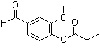结构式 CAS# 20665-85-4, 异丁酸香兰酯; 香草醛异丁酯; 4-甲酰基-2-甲氧基苯基异丁酸酯; 2-甲基丙酸 4-甲酰基-2-甲氧基苯酯
