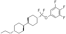 结构式 CAS# 208338-50-5, 5-[二氟[(反式,反式)-4'-丙基[1,1'-联环己烷]-4-基]甲氧基]-1,2,3-三氟苯
