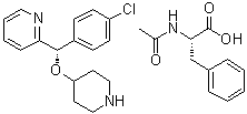 structure of CAS# 210095-66-2, N-Acetyl-L-phenylalanine compd. with 2-[(S)-(4-chlorophenyl)(4-piperidinyloxy)methyl]pyridine (1:1);(S)-2-((4-Chlorophenyl)(piperidin-4-yloxy)methyl)pyridine (S)-2-acetamido-3-phenylpropanoate