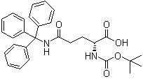 结构式 CAS# 210750-95-1, N2-[叔丁氧羰基]-N-(三苯甲基)-D-谷氨酰胺