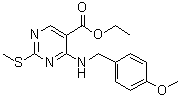 structure of CAS# 211230-35-2, 4-[[(4-Methoxyphenyl)methyl]amino]-2-(methylthio)-5-pyrimidinecarboxylic acid ethyl ester