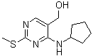 结构式 CAS# 211245-63-5, 4-(环戊基氨基)-2-(甲硫基)-5-嘧啶甲醇