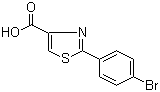 structure of CAS# 21160-50-9, 2-(4-Bromophenyl)-1,3-thiazole-4-carboxylic acid