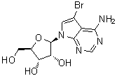 structure of CAS# 21193-80-6, 5-Bromotubercidin;4-Amino-5-bromo-7-beta-D-ribofuranosyl-7H-pyrrolo[2,3-d]pyrimidine; Bromotubercidin; NSC 103802