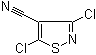 structure of CAS# 2120-82-3, 3,5-Dichloro-4-cyanoisothiazole;3,5-Dichloroisothiazole-4-carbonitrile; 4-Cyano-3,5-dichloroisothiazole; NSC 202750