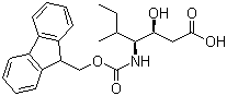 structure of CAS# 215190-17-3, (3S,4S,5S)-4-[[(9H-Fluoren-9-ylmethoxy)carbonyl]amino]-3-hydroxy-5-methylheptanoic acid;Fmoc-AHMHpA-OH