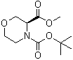 (3S)-3,4-吗啉二甲酸 4-叔丁基 3-甲基酯分子结构 (CAS 215917-98-9)