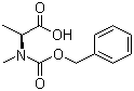 结构式 CAS# 21691-41-8, N-苄氧羰基-N-甲基-L-丙氨酸