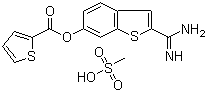 structure of CAS# 217099-44-0, BCX 1470;2-Thiophenecarboxylic acid 2-(aminoiminomethyl)benzo[b]thiophen-6-yl ester methanesulfonate (1:1)