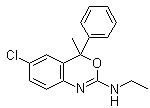 structure of CAS# 21715-46-8, 2-Ethylamino-6-chloro-4-methyl-4-phenyl-4H-3,1-benzoxazine;Etifoxin; Etifoxine; HOE 36-801