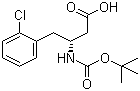 结构式 CAS# 218608-93-6, (R)-N-叔丁氧羰基-3-氨基-4-(2-氯苯基)丁酸
